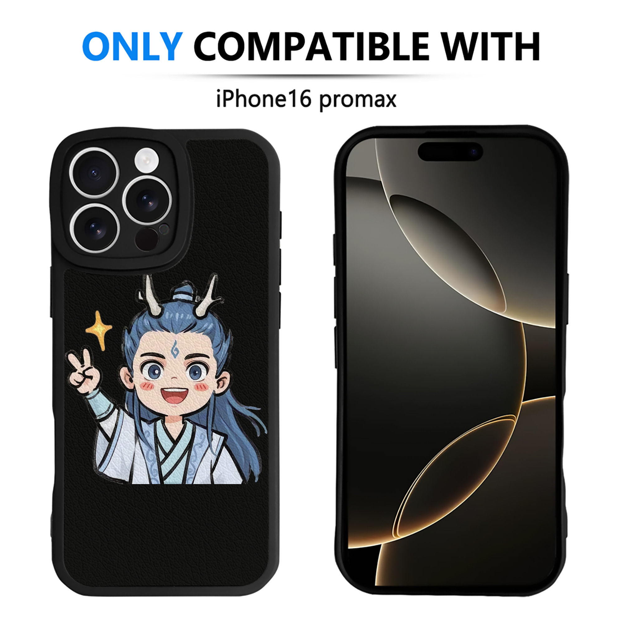 （画像用） Ne Zha 2 ナタ 魔童の大暴れ 【iPhone 16シリーズ対応】シリコンスマホケース（レザー調） 材質：シリコン